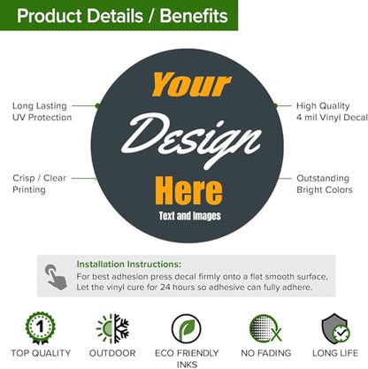 Custom Stickers for Weddings, Birthdays & Businesses - Personalized Labels with Your Logo - Waterproof, Fade and Heat Resistant - Pack of 100-1000 (Custom Image, 5 Inch) - color: Custom Image, size: 5 Inch
