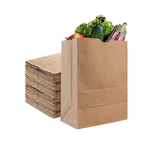 Stock Your Home 52 lb Kraft Brown Paper Bags (50 Count) – Bulk Large Grocery Bags for Shopping - size: 50 Count