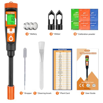 Digital pH Meter for Soil, YINMIK Soil pH Tester for Potted Plants | Professional pH Reader for Soil and Water,Soil pH Test Kit for Garden, Lawn, Greenhouse, Indoor & Outdoor, Farming, Yard Use