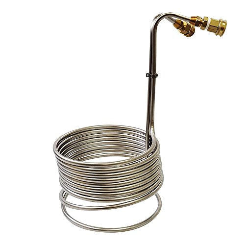 Stainless Steel Immersion Wort Chiller w/Garden Hose Fittings
