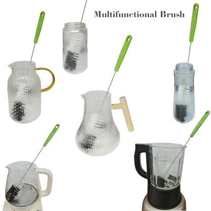 Long Handle Cleaning Brush - 16" Narrow Bottle & Cup Scrubber, Hummingbird Feeder & Meat Grinder Cleaner, Pipe Brush