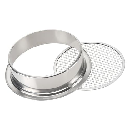 5-in-1 Garden Soil Sifter with 5 pcs (1,3,6,9,12mm) Sieve Meshes and Shovel, Stainless Steel Mesh Sifter for Sand Sifting, Compost Processing, Potting Mix
