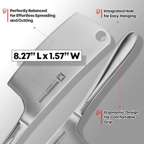 WAGENSTEIGER 100% Stainless Steel Butter Knife Spreader, Cocktail Cheese Knife for Condiments, Jam, Pastry & Butter, Ergonomic Handle Design, Perfect for Cutting or Spreading Cheese & Butter