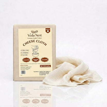Premium Cheese Cloth Grade 100 | 100% Cotton Food Safe Reusable Muslin Cloth for Straining Curd, Paneer, Ghee, Nut Milk & Cooking | Fine Weave Durable Hemmed Edges, 36X36 Inch | Pack of 2 - size: 36X36 INCH