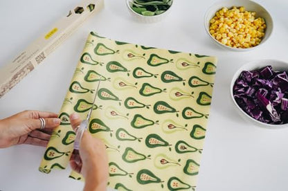 SUPERBEE Beeswax Wrap Roll XL, Reusable Beeswax Wraps for Food, Wrap Roll, Reusable for Wrapping Vegetables, Cheese Paper, Bowl Covers and Sandwich Wrapping Paper, Pears - 35x13" - color: Pears