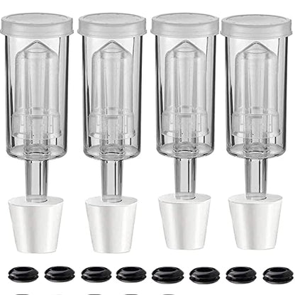 3-Piece Airlock 4 Pack with 4PCS #6 Stopper and 8PCS Grommets, Fermentation Airlock Beer Wine Kombucha Brewing Kit,Carboy Airlock FDA Transparency Upgraded