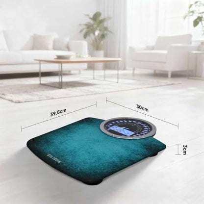 EILISON Highly Advance 2-in-1 Digital & Analog Weighing Scale for Body Weight-400lbs, 4 High Precison GX Sensor Accurate, Thick Tempered Glass, Extra Large Display (Blue) - color: Blue