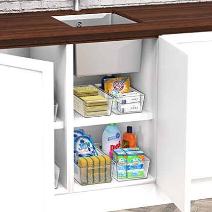 Simple Houseware Pantry Bins Storage Organizer, 8 Packs (4 Medium & 4 Large) - size: 8 Pack - Assorted Sizes(2)