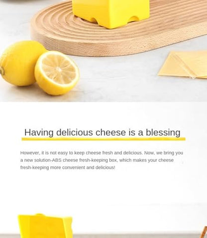 Cheese shaped fresh-keeping box ABS flip refrigerator storage box 300ML cheese slice special box, low-temperature resistant food box (yellow/white optional) - color: ABS flip cheese box (yellow)