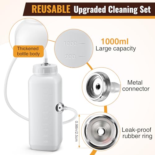 Kegerator Cleaning Kit, Beer Line Cleaner with 30 Cleaning Tablets, Keg Cleaner Kit - Metal Coupler Hose, Squeeze Bottle, Wrench, Detailed Instructions & Brewage Tap Brush, Beer Line Clean