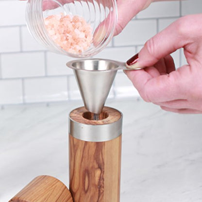 RSVP International Endurance Collection Kitchen Spice Jar/Oil Bottle Funnel, Stainless Steel and Dishwasher Safe, Angled Spout - size: Standard (Pack of 1)