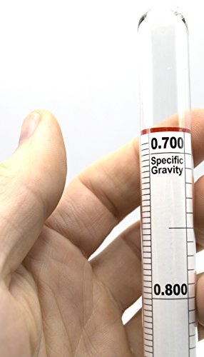 EISCO Universal Laboratory Hydrometer in Hard Plastic Case- Measure Specific Gravity Range 0.700 to 2.000-0.01 Graduations - Dual Scale for Light and Heavy Liquids