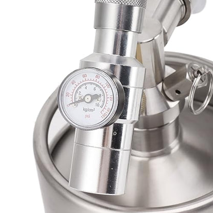 2L/67Oz Mini Keg Growler 150PSI Pressure Regulator Portable Pressurized Stainless Steel Home Keg System Kit Mini Keg Dispenser for Homebrew, Craft and Draft Beer
