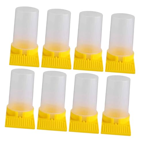 8pcs Bee Feeder Station Bee Feeding Cup Beehive Entrance Feeder Water Hive Tool