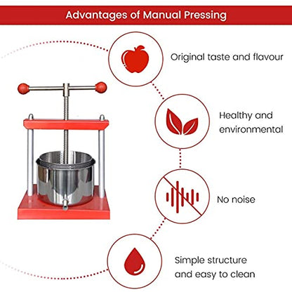 Cheese Tincture Herb Fruit Wine Manual Press with Filter Bag