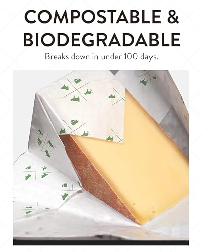 Formaticum 60-Pack Zero Cheese Storage Paper, Compostable, Biodegradable, and Plastic-Free Paper to Keep Cheese and Charcuterie Fresh, Kitchen Organization 9 x 13 Inches - size: 60-Pack-Sheets