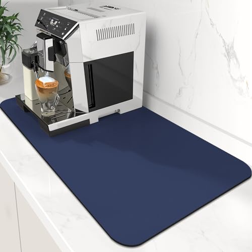 WISELIFE Coffee Mat Super Absorbent Dish Drying Mat Coffee Bar Accessories Large Drying Mats for Kitchen Counter 16" W x 24" L, Blue - color: Blue, size: 16" x 24"