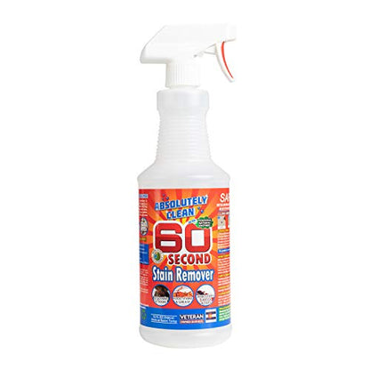Amazing 60 Second Stain Remover - Commercial Strength - Powerful, Natural Enzymes Remove Food, Grease, Pet Stains & More - Non-Toxic/Eco Friendly - USA Made (32oz Spray Bottle - Save 25%) - style: 32 Fl Oz (Pack of 1)
