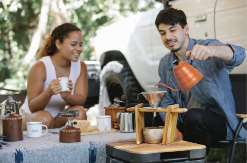Gooseneck Kettle with Thermometer for Pour Over Coffee & Tea, 42 fl oz, Premium Stainless Steel, Accurate Temperature Control, Ideal Spout for Precision Pouring, Compatible with Stovetops - color: Orange