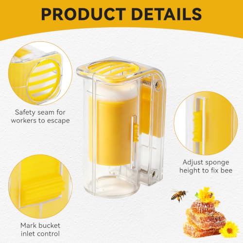 Pilipane Bee Queen Marking Marker Bottle, Queen Bee Catcher, Handed Queen bee Catcher Clip Holder Queen bee catching Marking Cage