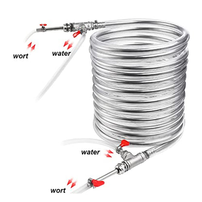Stainless Steel wort chiller, Counterflow Heat Exchanger 9.52 * 0.5 * 10M Cooling Coil Tube Beer Brewing Cooler Homebrew(Without hose)