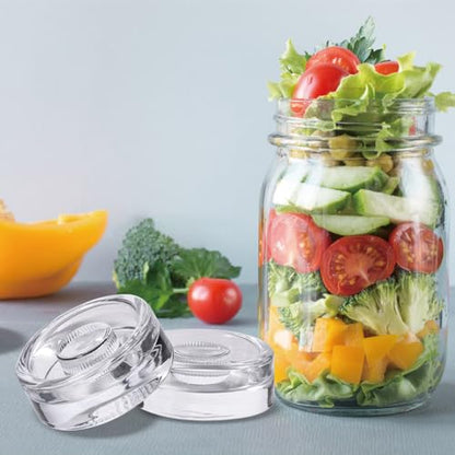 Eleganttime Fermentation Glass Weights with Easy Grip Grooved Handles Heavy Fermenting Lids Kit For Wide Mouth Mason Jar (Glass Weight-4Pcs)