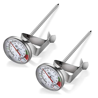 KT THERMO Instand Read 2-Inch Dial Thermometer(2 Pack),Best for The Coffee Drinks,Chocolate Milk Foam - size: 0~220℉(2Pack)