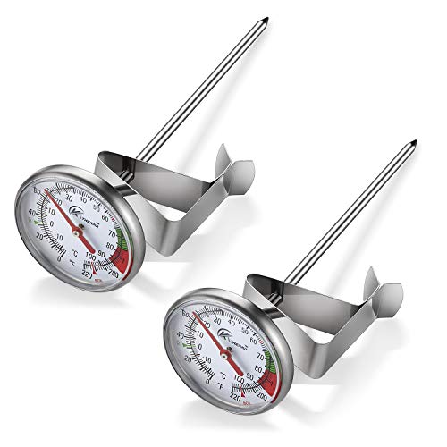 KT THERMO Instand Read 2-Inch Dial Thermometer(2 Pack),Best for The Coffee Drinks,Chocolate Milk Foam - size: 0~220℉(2Pack)