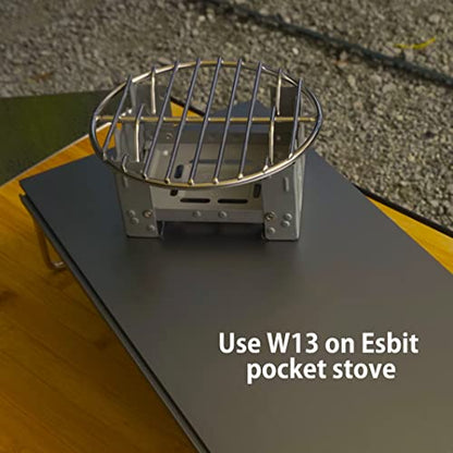 CAMPINGMOON φ4.9-inch Round Stainless Steel Cooking Grid Grill Fits for Backpacking Pocket Stove W13 - color: Dia 4.9 inches, fits for Backpacking Pocket Stove W13
