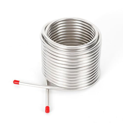 Stainless Steel Wort Chiller, 12.7Qt Double Layer Immersion Beer Cooling Coil 304 Food Grade Home Brewing Cooling Pipe with 0.5mm Thickness Immersion Wort Chiller for Homebrew Beer Wine Wort Cooling