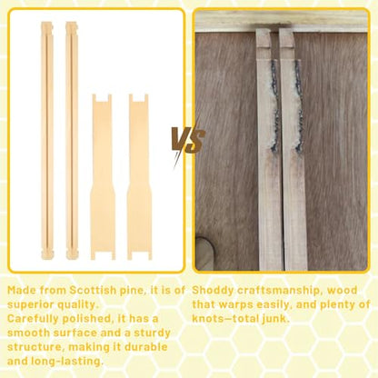 Beehive/Langstroth 10 Frame bee Box/bee Hives Boxes Starter kit with 100% Beeswax Includes Beehive Frames and Beeswax Coated Foundation Boards(1 Deep Boxes & 1 Medium Boxes)