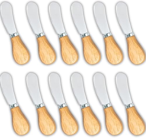 Cheese Spreader Bulk, Set of 12 Little Butter Knife, Wine and Cheese Party, Mini Tiny Cheese Serving Knives for Charcuterie Board & Trays Peanut Cream Jam Jelly Candy - style: Cheees Spreader 12 Packs