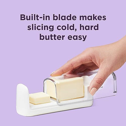 Chef’n Slice'n Store Butter Dish with Built-In Slicer Lid – Fits Long & Short Sticks, Measurement Marks Included – Keeps Butter Fresh & Ready to Slice - style: Butter