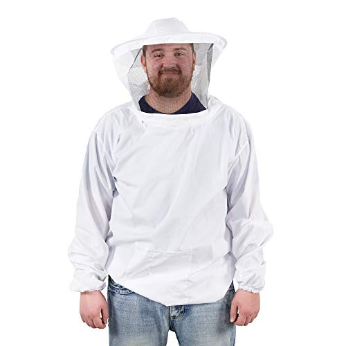 VIVO Professional White XXL Beekeeping Suit, BEE-V105XL2 | Jacket, Pull Over, Smock with Veil, Extra-Extra Large - size: XX-Large - Jacket