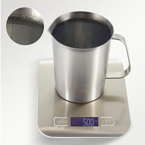 CURTA 18/8 Stainless Steel Measuring Cup with Handle and Pour Lip 16 OZ (2 Cup, 500 ML) - color: Flat Handle, size: 16 OZ (2 Cup, 500 ML)