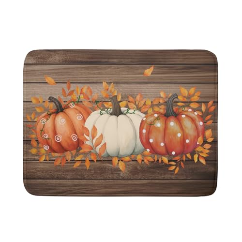 Autumn Pumpkin Dish Drying Mat Rustic Wood Dish Drainer Mats Fast Dry Microfiber Reversible Dish Drying Pad Kitchen Decoration 18x24 inch - color: Pumpkin Wood, size: 18" x 24"