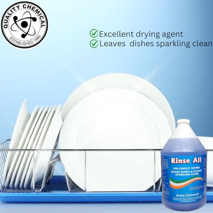 Quality Chemical Rinse All/Commercial Industrial Grade Rinse Aid/Dishwasher Rinse Aid Liquid, heat and cool dry Finish/Rinse Agent Dishwasher/Leave Dishes Spotless 128 oz (Pack of 4) - size: 128 Fl Oz (Pack of 4)