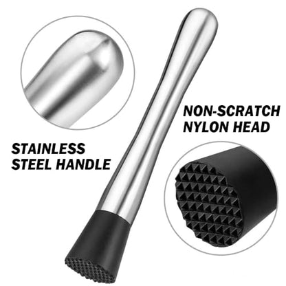 10 Inch Stainless Steel Muddler for Cocktails, Long Handle Durable Material, Bar Tool for Making Mojito and Fruit Drinks - color: 1pack-b