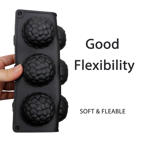 15-Cavity Silicone Baking Mold, Black, Raspberry Shape, Non-Stick, 11.3 x 6.69 in, for Chocolates, Desserts and Tea Time Treats - color: Black-QY363