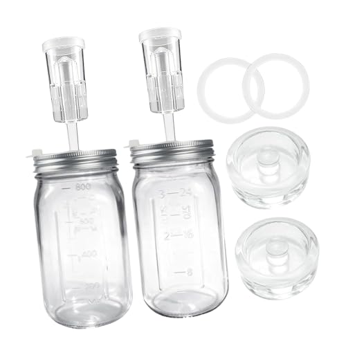 Opening Preserving Set Featuring Metal Lid and Glass Weight for Vegetable Culturing Homemade Sauerkraut Maker
