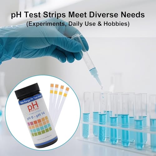 pH Test Strips 0-14, 100 Strips Universal Litmus Paper for Liquid, Water, Food & Soap Making, Fast Testing Alkaline & Acid Level Results