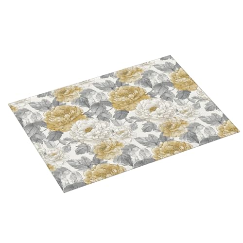 접시 건조 매트, 피오니 플로럴 빈티지 주방 카운터용, 흡수성 45.7 x 61cm(18 x 24인치) 극세사 접시 접시 유리 건조 배수 패드, 양면 세탁 가능 - color: C13, size: 18" x 24"