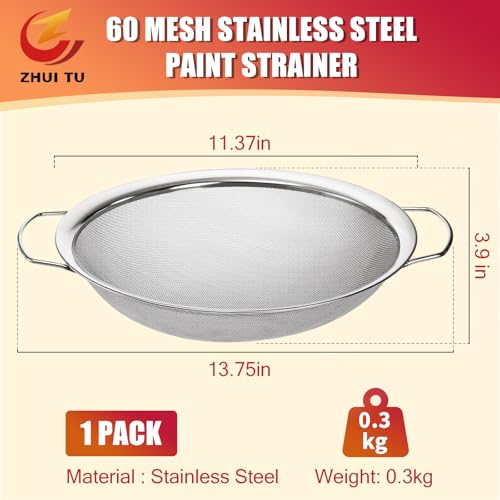 Fine Mesh Paint Strainer 60 Mesh Stainless Steel Paint Filter Emulsion Honey Funnel Filter Cover Fits 5 Gallon Paint Bucket Filter Tool Insert Strains (1 pc) - size: 1 pc