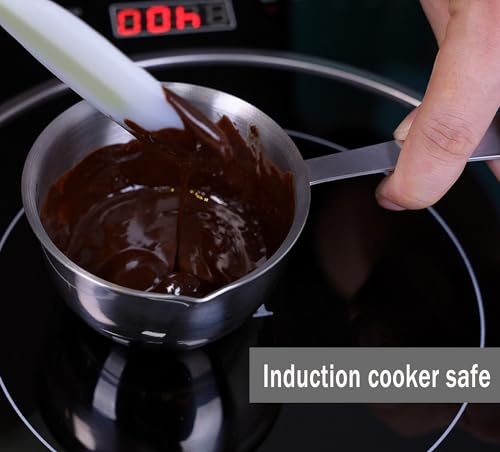 DOTINGHUX 1 Cup Stainless Steel Measuring Cup, 3 Types of Measurement Marks, Two Side Spouts, Dishwasher Safe, Compatible with All Cooktops