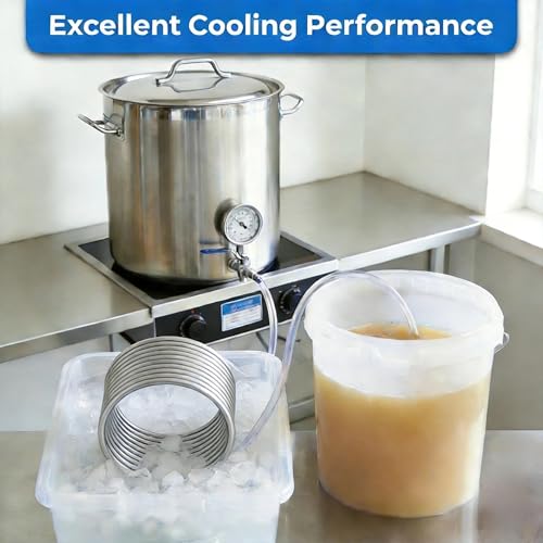 Wort Chiller 1/2" x 25FT, Food Grade 304 Stainless Steel Immersion Chiller Coil, Ice Bath Water Chiller Beer Chiller Water Cooler Tubing Coil for Beer Brewing, with 2PCS 1/2'' Connection Barbs - size: 1/2" x 25 Ft Wort Chiller