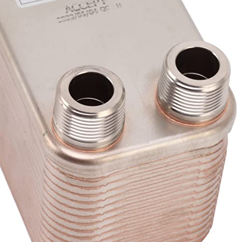 EATB15-30 Plate Chiller, 304 Stainless Steel Plate Heat Exchanger, Compact Heavy Duty Plate Chiller, Metal Brazed Plate Heat Exchanger, Metal Water to Water Heat Exchanger for Wort, Beer, Water