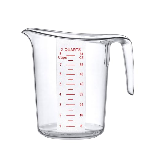 Amazing Abby - Melissa - 64-Ounce Plastic Measuring Pitcher (1-Pack), 8-Cup (2-Quart) Food-Grade Measuring Jug, Unbreakable, Stackable, Dishwasher-Safe, Great for Oil, Vinegar, Flour, and More - style: 1-Pack
