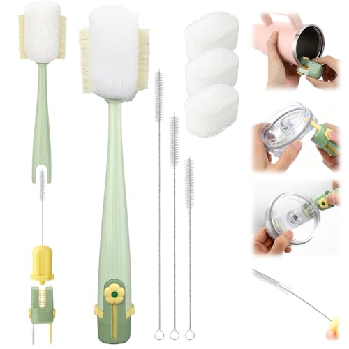 XANGNIER 5 in 1 Bottle Cleaning Brush Set,Multifunctional Water Bottle Brush and Straw Cleaner Brush,Cleaning Tool Kit for Owala/Stanley/Yeti/Simple Modern Tumbler Cup Accessories,Kitchen Gadgets - size: 7 pack