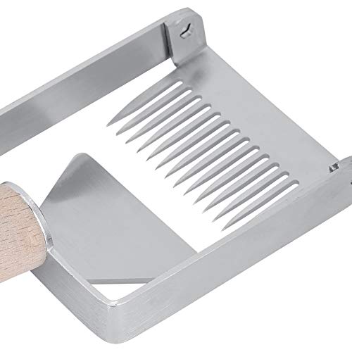 ZJchao Stainless Steel Honey Scraper Uncapping Fork Tine Wooden Handle
