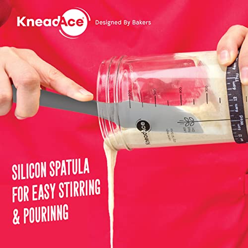 KNEADACE Sourdough Starter Jar With Date Marked Feeding Band, Thermometer, Sourdough Jar Scraper, Sourdough Container Sewn Cloth Cover & Metal Lid, Sourdough Starter Kit (2 Pack) - color: 2 Pack